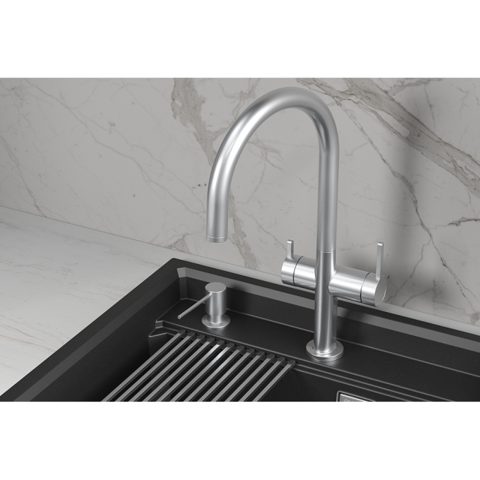 Кухонный смеситель GRANULA KITCHEN SPACE KS-8274 Нерж 8274 HEPJ