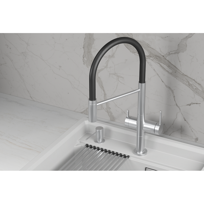 Кухонный смеситель GRANULA KITCHEN SPACE KS-8277 Нерж 8277 HEPJ