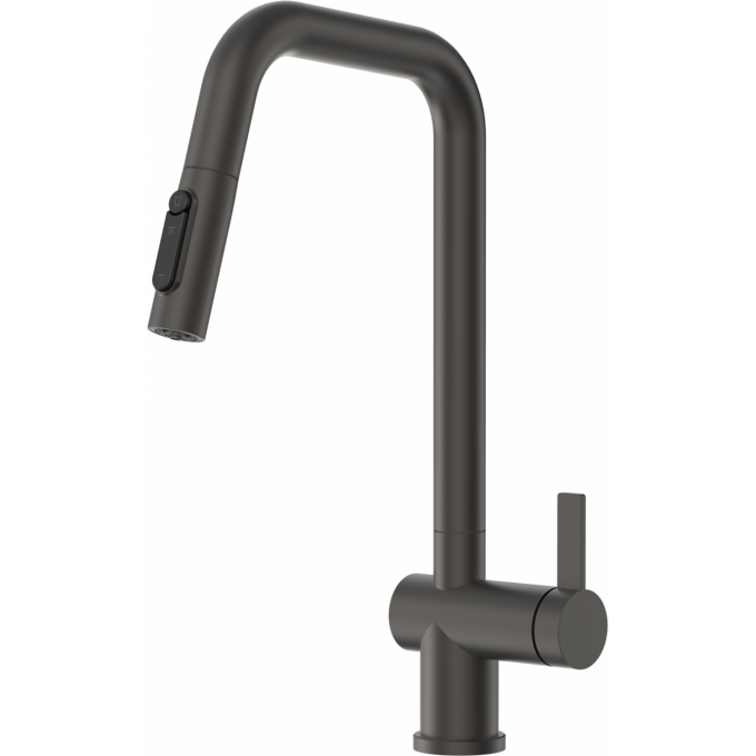 Смеситель кухонный GRANULA KS-7273 графит матовый, сталь PF7273-D1 Gun